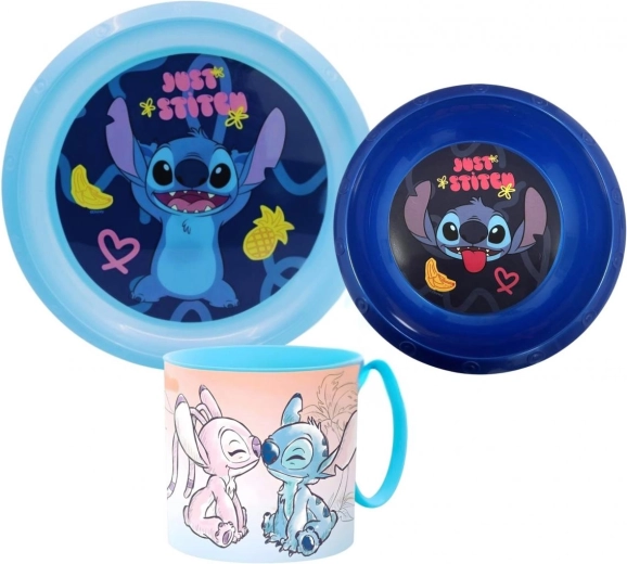Plastik-Essgeschirr-Set Lilo und Stitch (3-teilig)