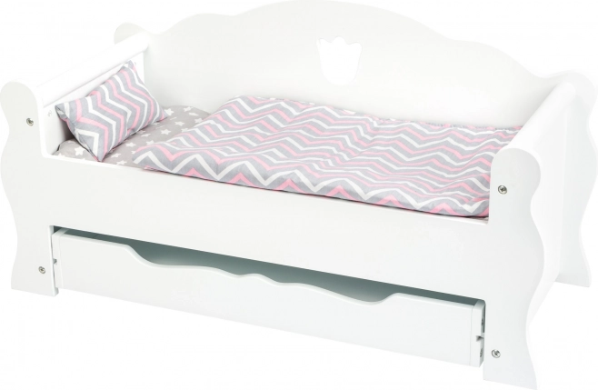 Weiße Holzwiegenbett für Puppen Small Foot