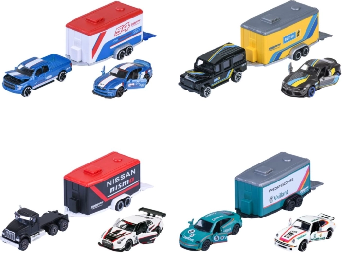 Rennwagen mit Transportanhänger