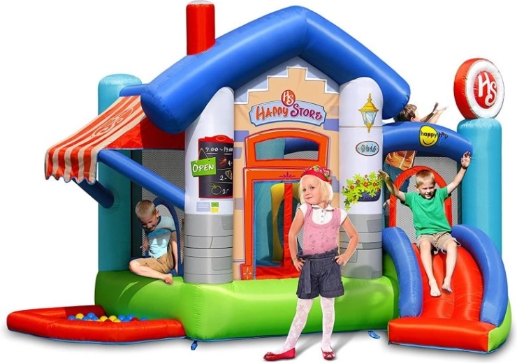 Happyhop Hüpfburg Happy Store mit Rutsche und Trampolin