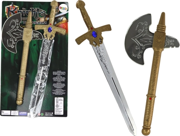 Rittersatz Schwert und Axt für Kinder mit Soundeffekten