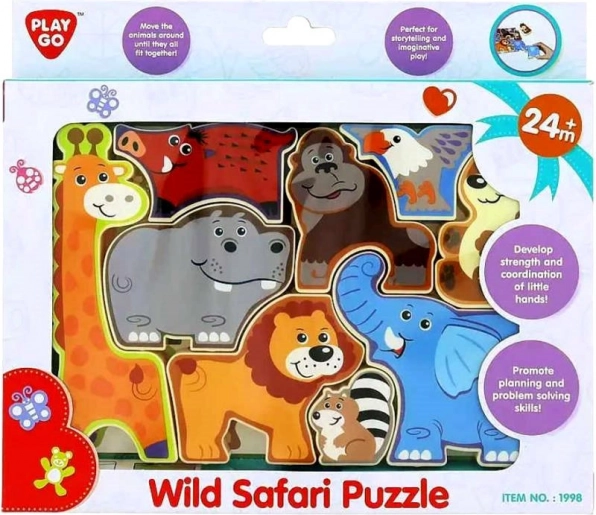 Holzpuzzle Safari Tiere für Kinder