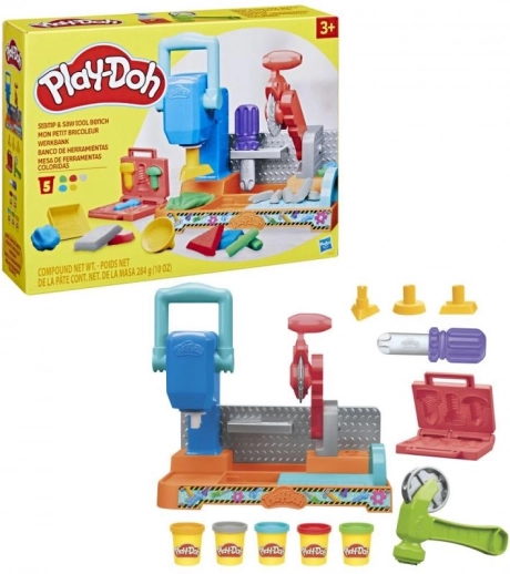 Play-Doh Bunte Werkstatt – kreatives Set mit Werkzeug und Säge