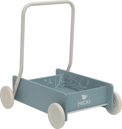 Holz-Lauflernwagen und Spielzeugwagen für Kinder Micki blau