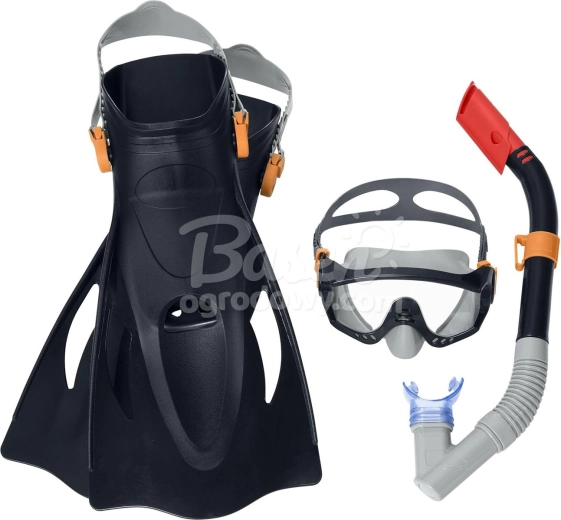 Tauchausrüstungs-Set BESTWAY – Maske, Schnorchel und Flossen, schwarz