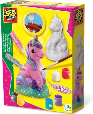 SES Creative Gipsfiguren und Farben Einhorn