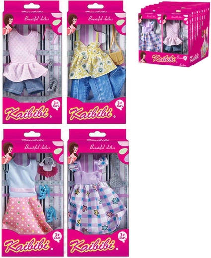 Sommerkleid mit modischen Accessoires für eine 29-cm-Puppe – 1 Stück