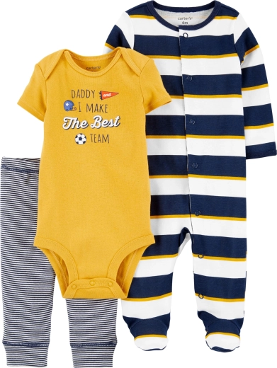 Carter’s 3-teiliges Set für Jungen „Daddy“ – Strampler, Kurzarm-Body und Jogginghose (Größe 46)