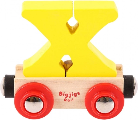 Holzwaggon mit Buchstabe X - Bigjigs Rail