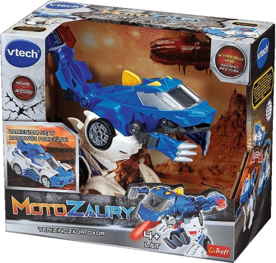 VTech Motozaury Therizinosaurus Oxor – interaktives 2-in-1-Spielzeug Polizeiauto