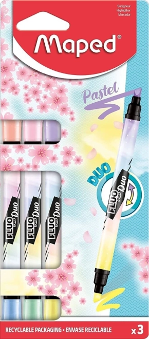Textmarker MAPED Fluo Peps Duo Pastel, Set 3 Stk.