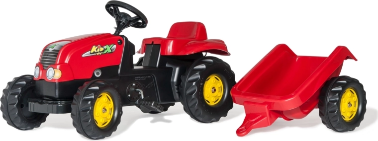 Rolly Toys Trettraktor Rolly Kid-X mit Anhänger, rot