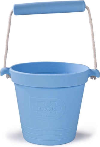 Hellblauer BIGJIGS Silikon-Strandeimer