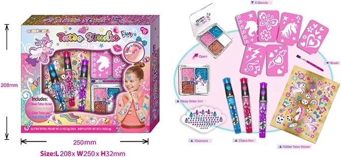 Tattoo-Studio mit Einhorn-Dekor – Kreativset für Kinder