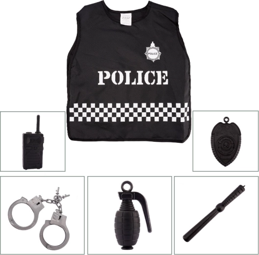 Set für kleine Polizisten – Kostüm und Zubehör für kindliches Rollenspiel
