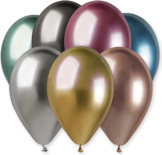 Gemar Latexballon 33 cm mit chromglänzendem Effekt – verschiedene Farben - 1 Stück