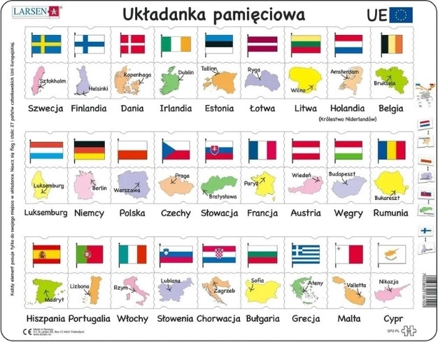 Larsen Unia Europa – Europa-Flaggen Lernpuzzle