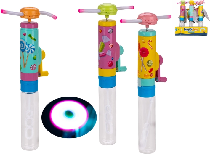 Seifenblasenmaschine mit Propeller, Batterie und Licht