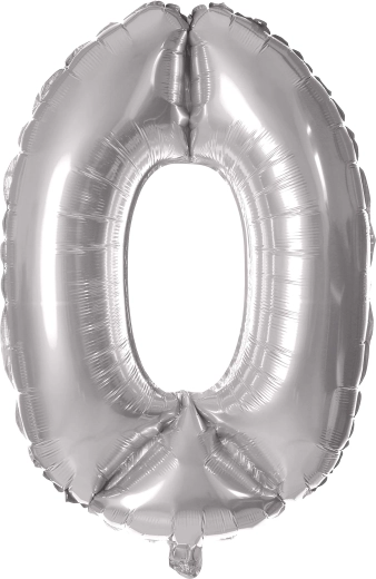 Folienballon Ziffer 0 30 cm silbern TORO