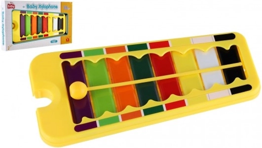 Kinder-Xylophon aus Kunststoff/Metall mit Schlägel, 24 cm
