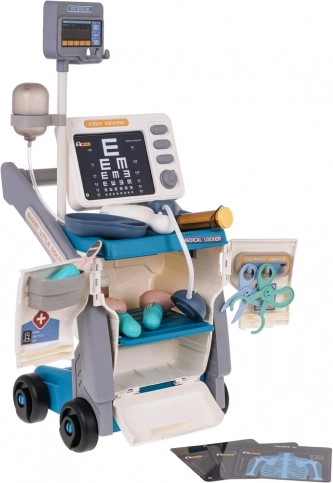 Ärztlicher Wagen mit EKG und Zubehör – blaues Kinderset
