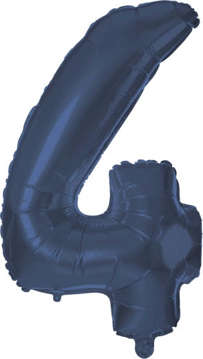 Folienballon Zahl 4, 30 cm, blau, TORO