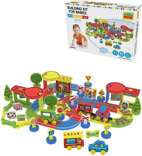 Millaminis Großstadt Baby Soft Schaumstoff-Baukasten 82 Teile
