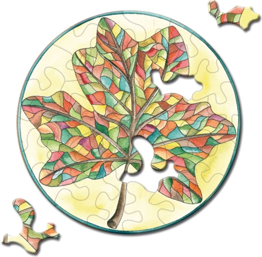 Rundes Puzzle CURIOSI Picoli – Blatt, 33 Teile