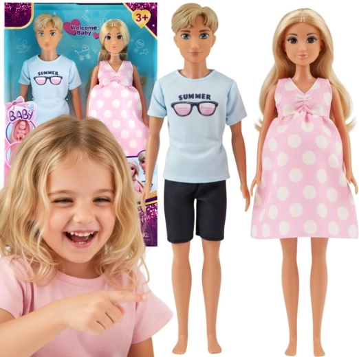 Woopie Royal Familienpuppenset mit schwangerer Mutter, Vater und Baby – 3 Stück