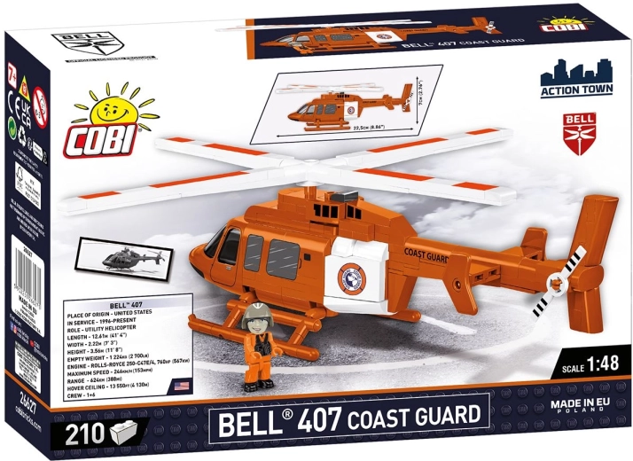Realistisches Modell Bell 407 Coast Guard im Maßstab 1:48