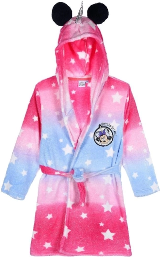 Kinderbademantel Minnie himbeer-violett