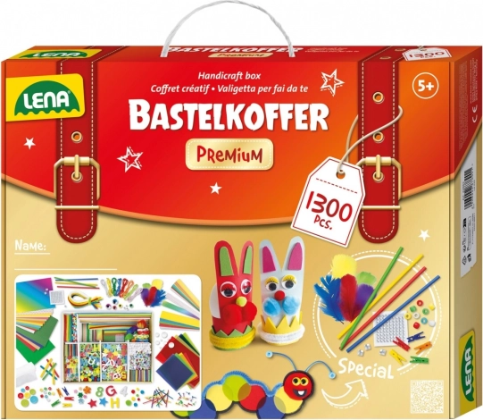 Lena kreativer Premium-Bastelkoffer für kleine Tüftler – 1300 Teile
