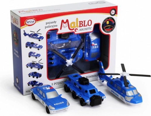 MalBlo magnetische Polizeifahrzeuge – kreative Bausteine für Kinder