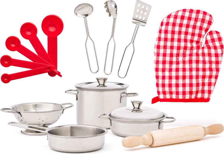 Mini-Küchengeschirr – realistisches Set mit 12 Teilen