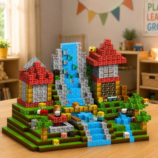 200 magnetische Würfel für große Bauten