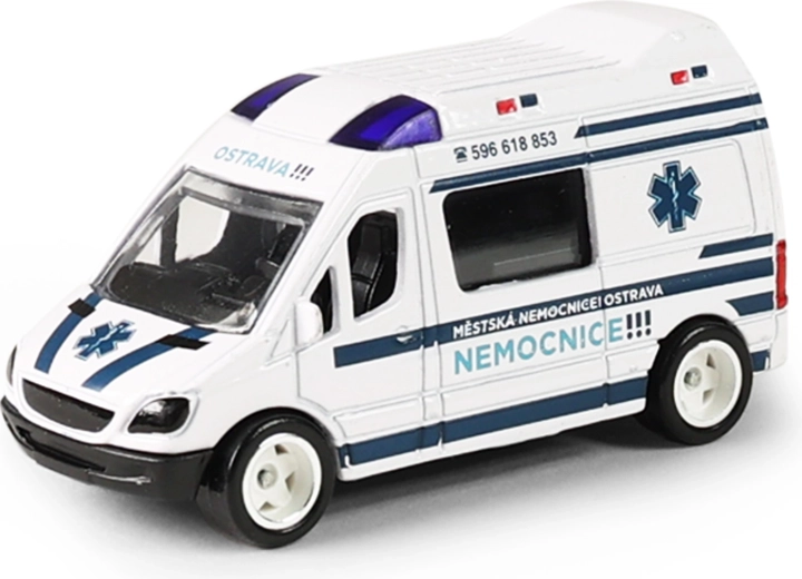 Metall-Krankenwagen des Städtischen Krankenhauses Ostrava im Kunststoffetui