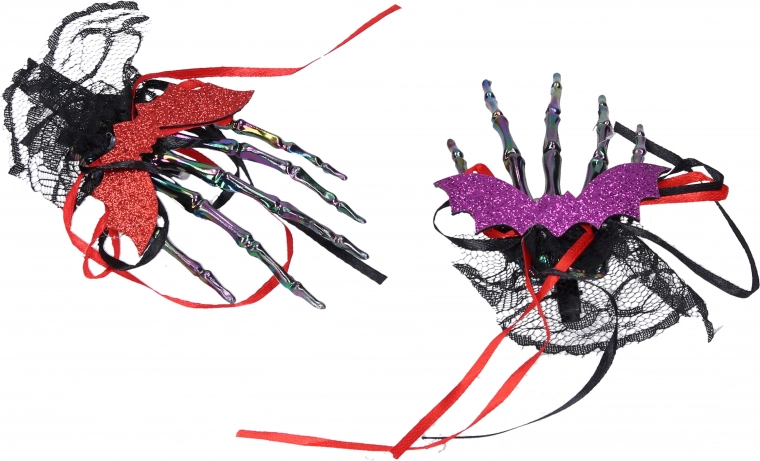 Karneval-Haarspange Skelett-Hand – Set