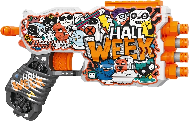 Manuelle Pistole Fast Pioneer mit 12 weichen Geschossen