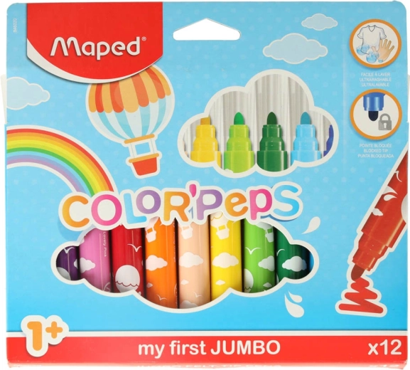 Filzstifte für Kleinkinder ab 1 Jahr MAPED Color’Peps Early Age, 12 Farben