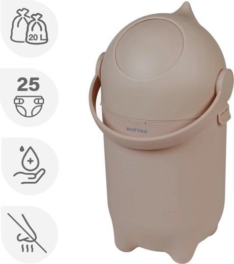 Nattou Windeleimer Dropy taupe 20 l