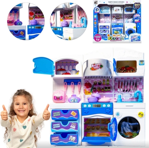 Küchenmöbel für Puppen – blau - 1 Stück