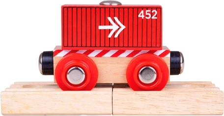 Bigjigs Rail Waggon mit rotem Container
