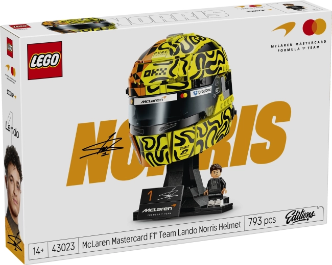 LEGO Helm von Lando Norris aus dem Team McLaren Mastercard F1