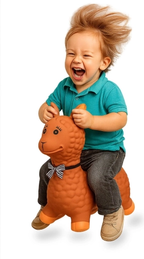 Hüpfendes Tier Lama HoppyDoo, braun, mit Pumpe