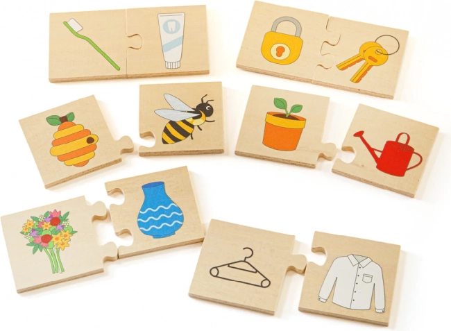 Didaktisches Zuordnungspuzzle »Was gehört zusammen« BIGJIGS TOYS
