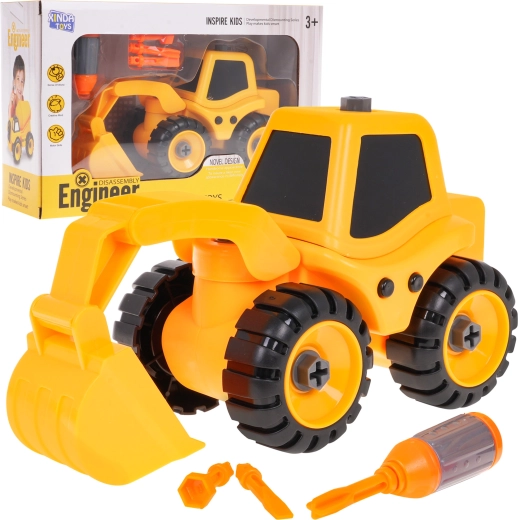 Montierbarer Betonmischer für Kinder 3+ mit Schraubendreher und 3 Bits – Bagger