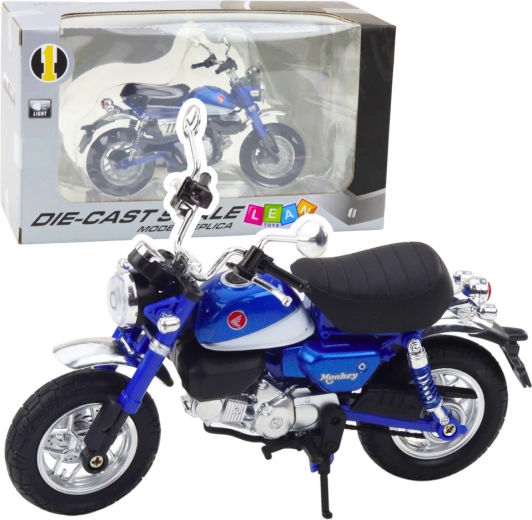 Retro Motorrad aus Metall blau 1:12