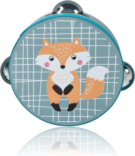 Kindertamburin mit Fuchs, 13 cm