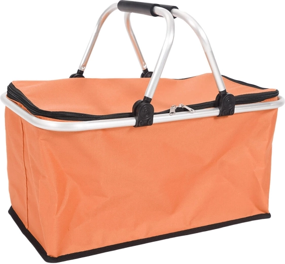 Faltbarer Einkaufskorb 46 × 27 × 23 cm, Aluminium und Polyester, orange