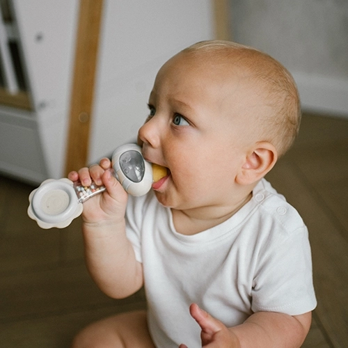 Silikon-Beißring zur Linderung des Zahnfleischs
